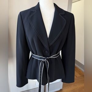 Ann Taylor Black Blazer with Contrast Trim